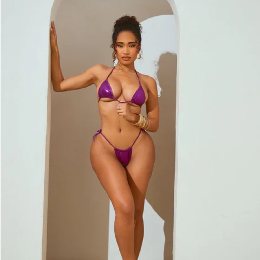New Fashion Nova Shimmering Purple Bikini